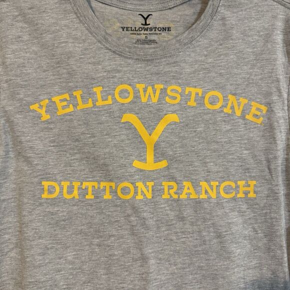 Yellowstone Dutton Ranch Small T-Shirt Men's Gray TV Show Double Sided Logo Tee - Picture 2 of 7